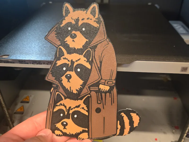 3 Racoons in a Trench Coat - Wall Art