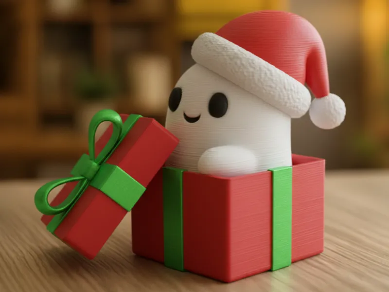 Cute Ghost in Gift – Christmas Edition 3D Present