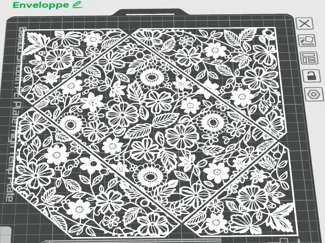 Enveloppe à fleurs estivales sur tulle
