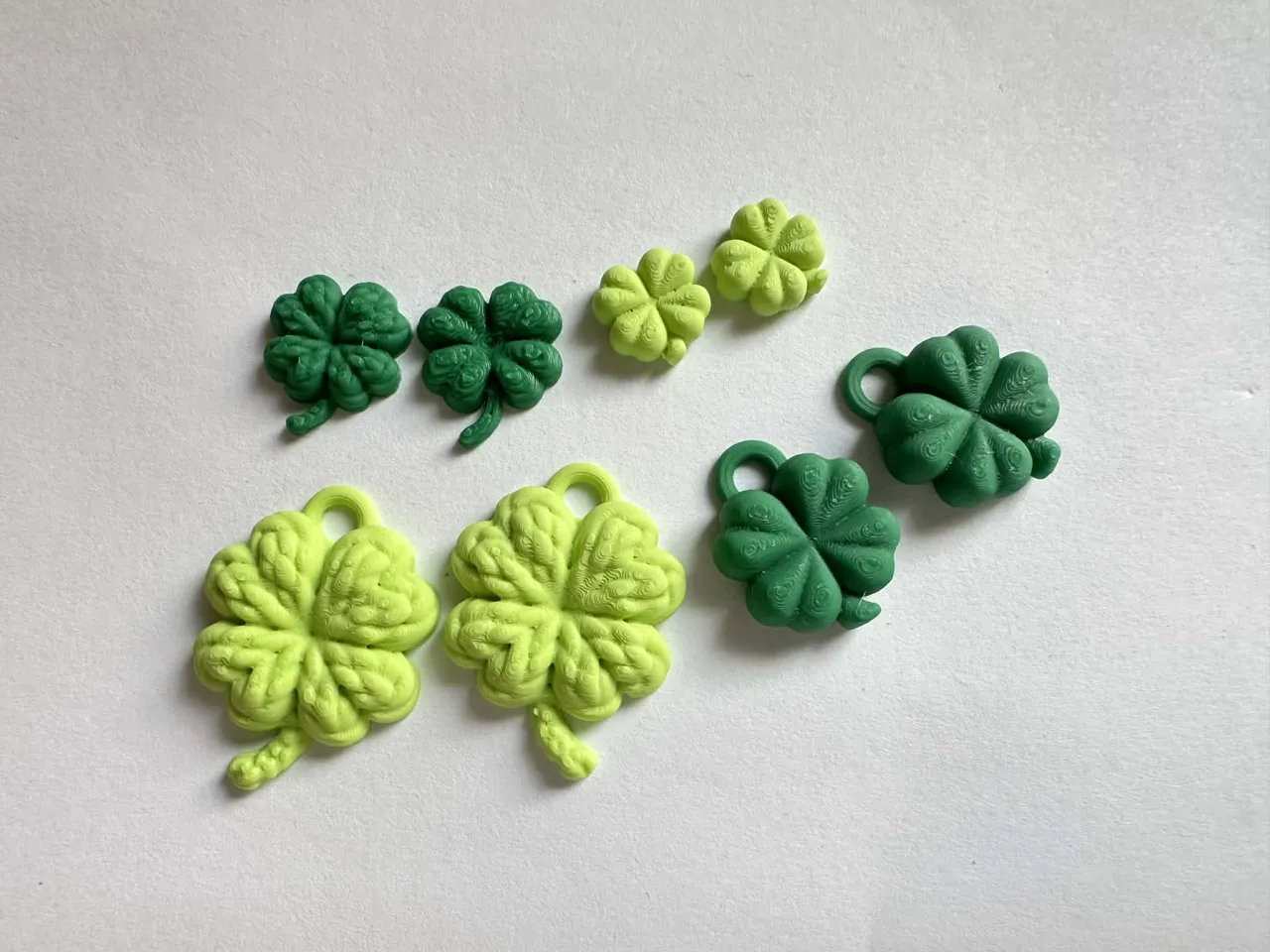 Clover Earrings Set Knit and Smooth view 3