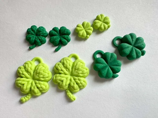Clover Earrings Set Knit and Smooth