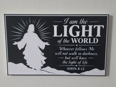 John 8:12 "Light of the World" Wall Art Sign