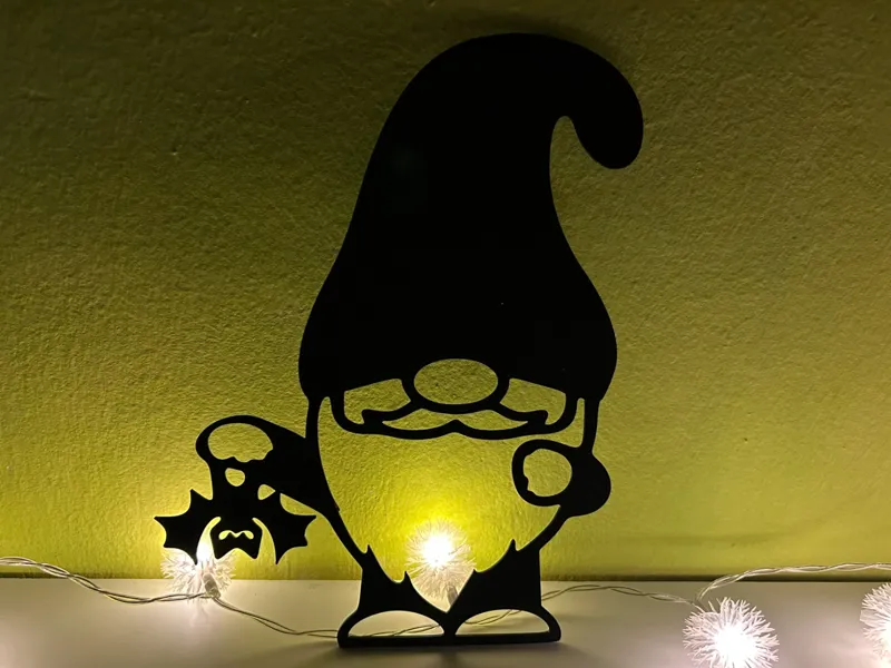 Halloween Zwerg mit Fledermaus Wandkunst