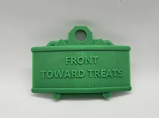 Claymore Mine Dog Collar Tag (Front Toward Treats)