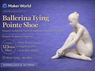 Ballerina Tying Pointe Shoe – Sculptural Form