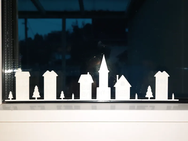 Window Decoration - Winter Town Contour