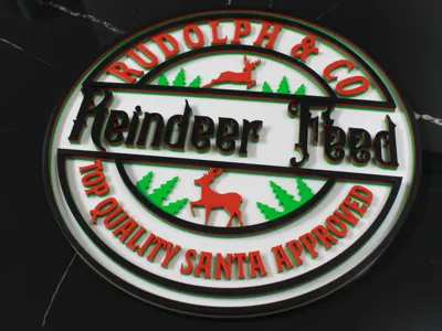 Rudolph & Co. Reindeer Feed -Decorative 3D Sign