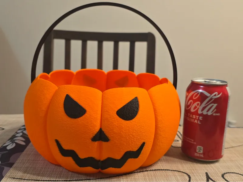 Spooky Grin Pumpkin Candy Basket