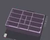14-compartment configuration with 10 long rectangular compartments and 4 small square compartments