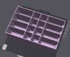 16-compartment configuration, 8 large rectangular compartments, 8 small square compartments