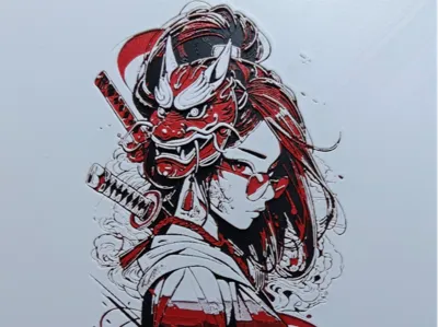 Samurai Girl with Glasses (Hueforge)
