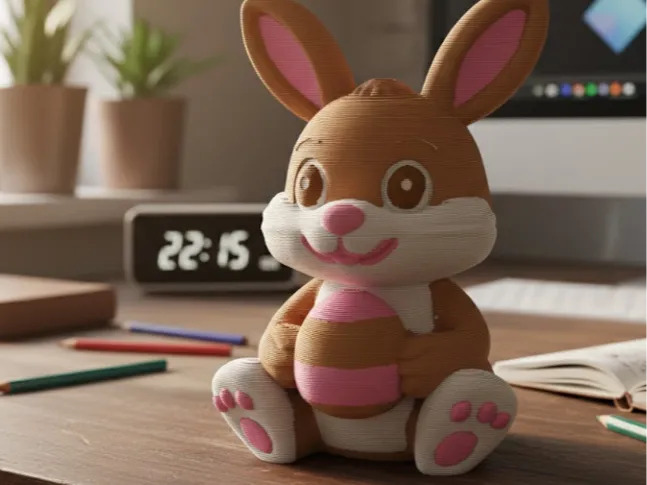 Cute Easter Bunny with Egg (Multicolor) - Free 3D Print Model - MakerWorld