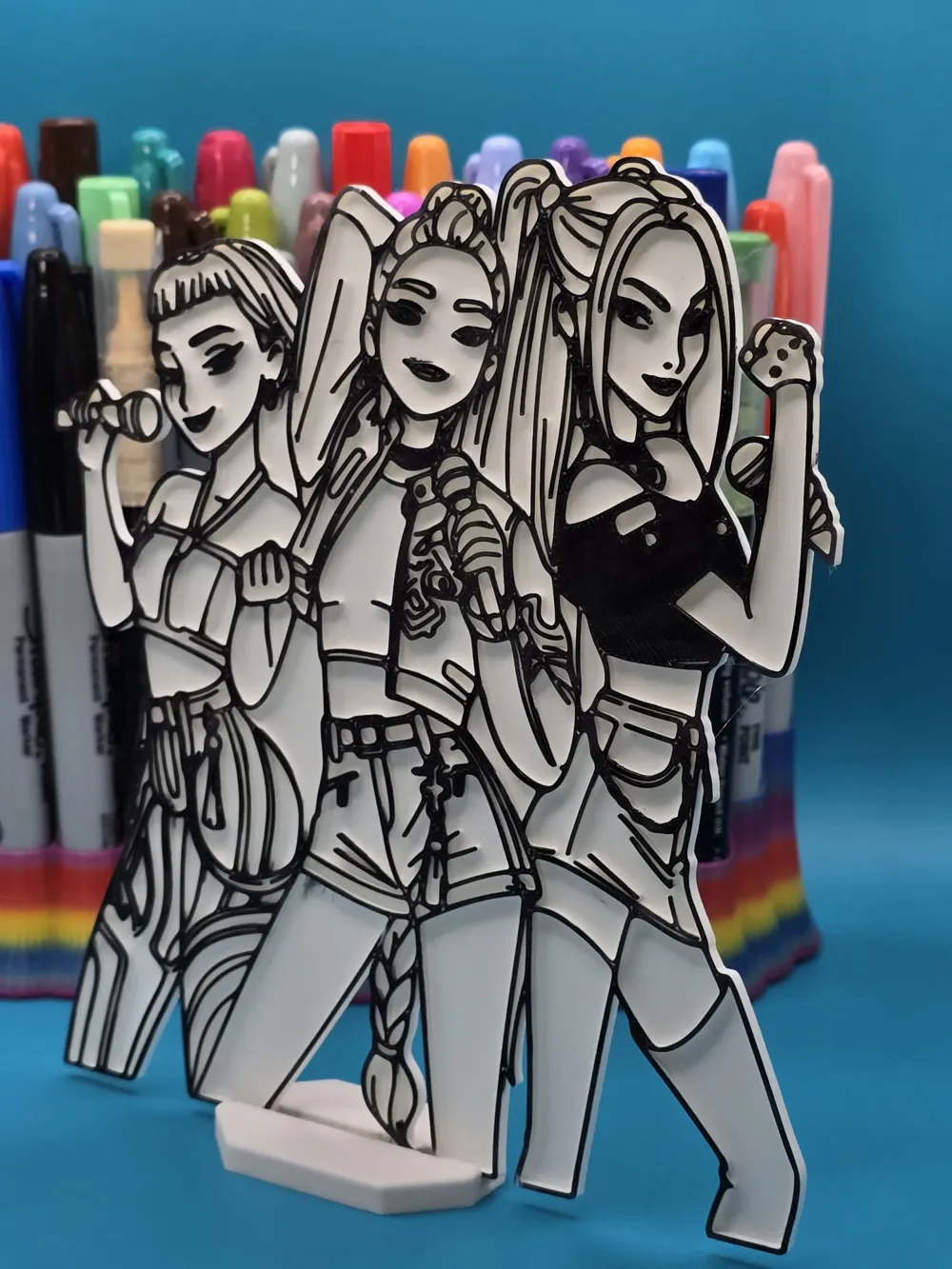 Rumi Mira Zoey Kpop Demon Hunters Coloring Squad Free 3d Print Model