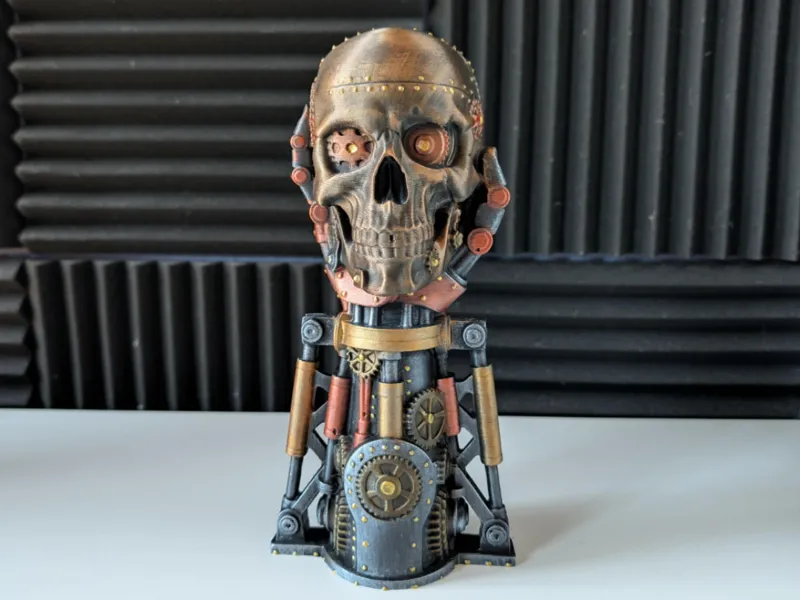 Steampunk Skull Schädel Roboter Hand