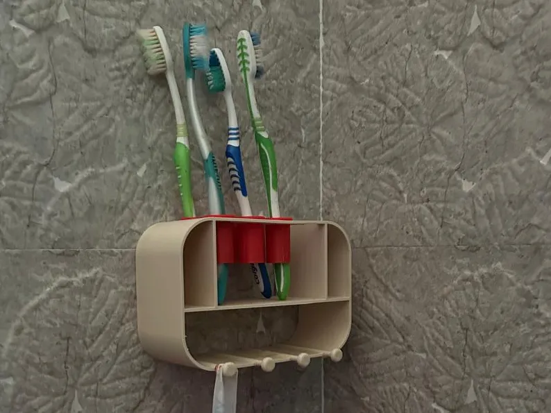Toothbrush organizer wall mount