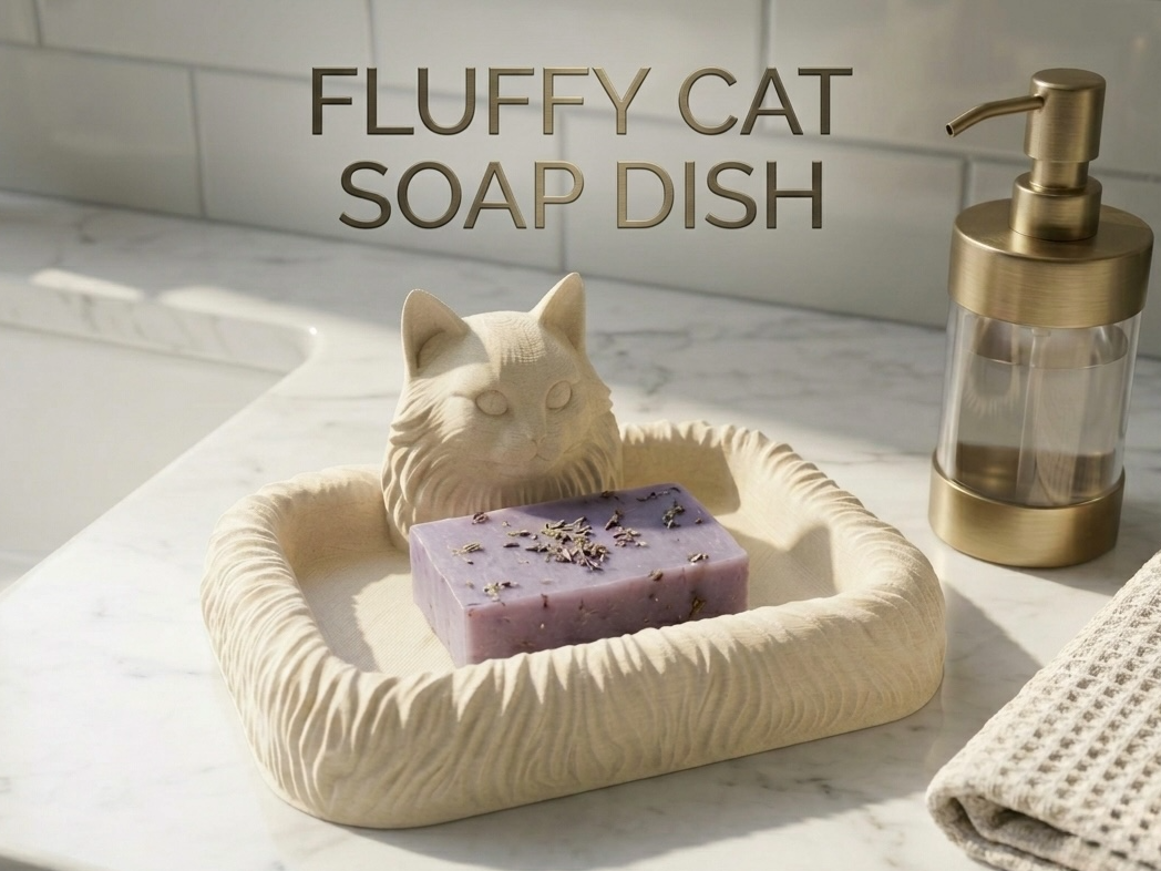 Fluffy Cat Soap Dish