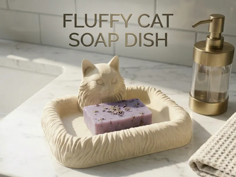 Fluffy Cat Soap Dish