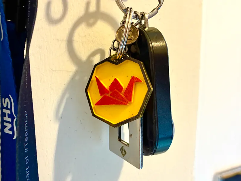 Origami Flapping Bird Amulet Keychain 