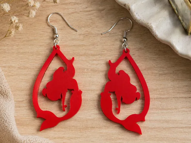 Pendientes aretes Ariel La Sirenita Disney