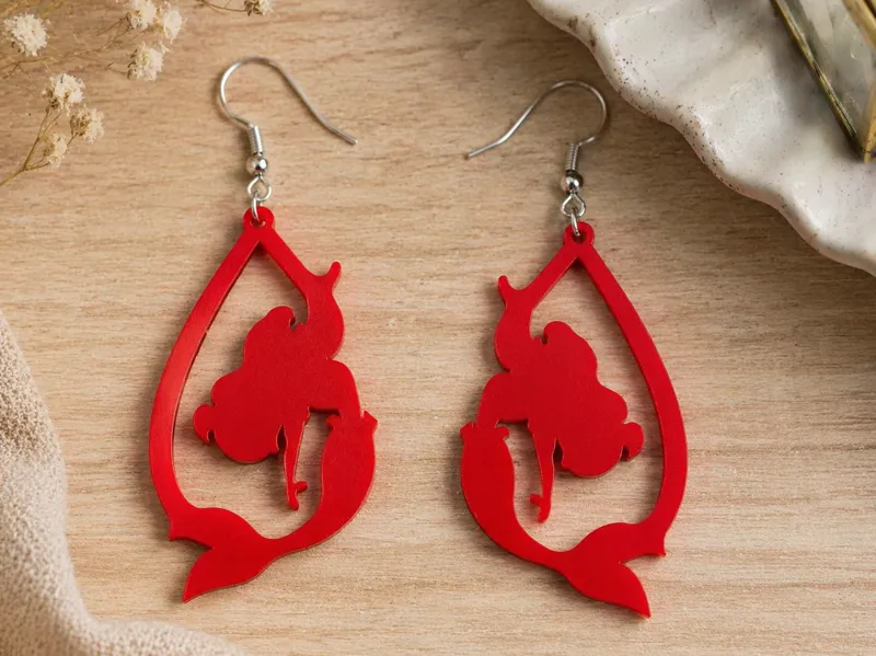 Pendientes aretes Ariel La Sirenita Disney