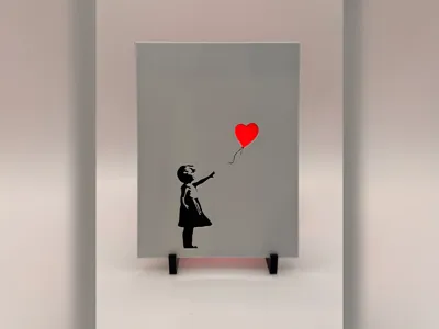 Banksy Red Balloon Hueforge Backlit Panel