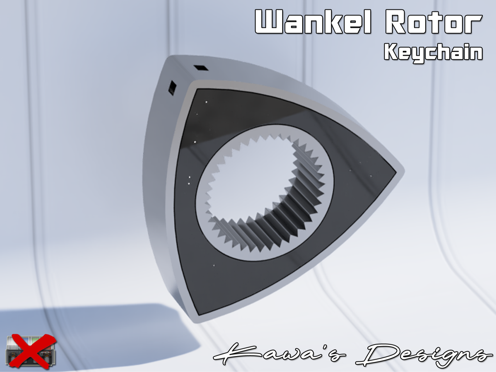 Wankel Rotor Keychain