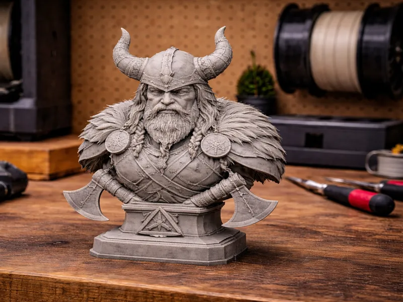 Viking Berserker Bust – Stylized Display Model