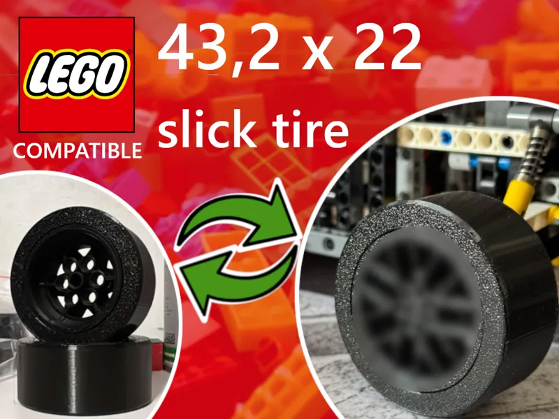 LEG0 compatible 43,2 x 22 slick tire