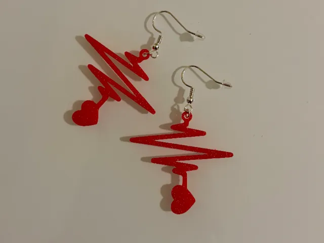 Heart Earrings ECG