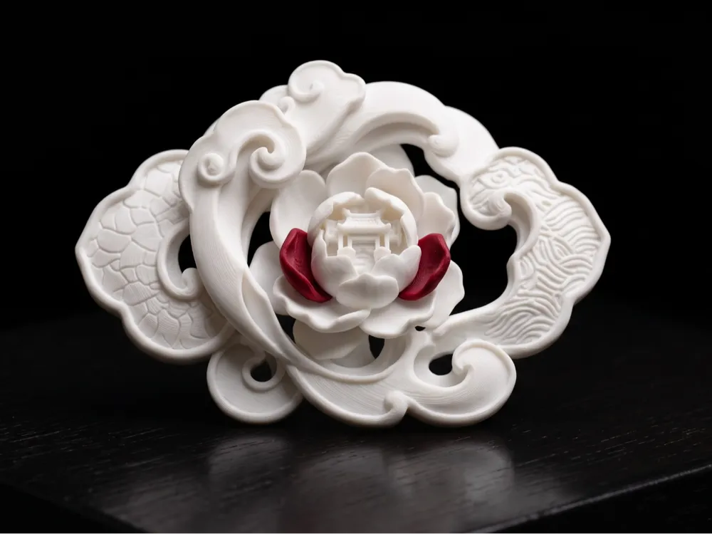 Accesorio para boquillas: Red Lotus of Eternal Heritage Brooch Magnetic Back. Referencia del modelo original.