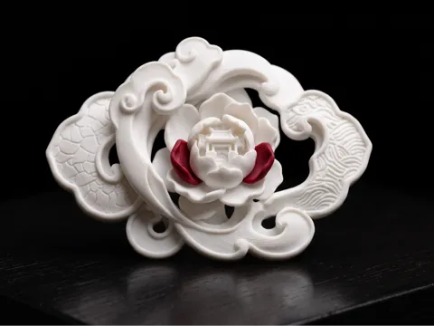 Accesorio para boquillas: Red Lotus of Eternal Heritage Brooch Magnetic Back — referencia de MakerWorld