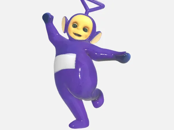 Joyful Purple Cartoon Character