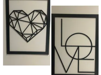 Arte Mural Amor - Love y Corazón Geométrico