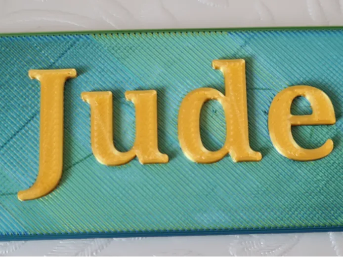 Custom 3D Printed Door Name Plaque Jude - Free 3D Print Model - MakerWorld