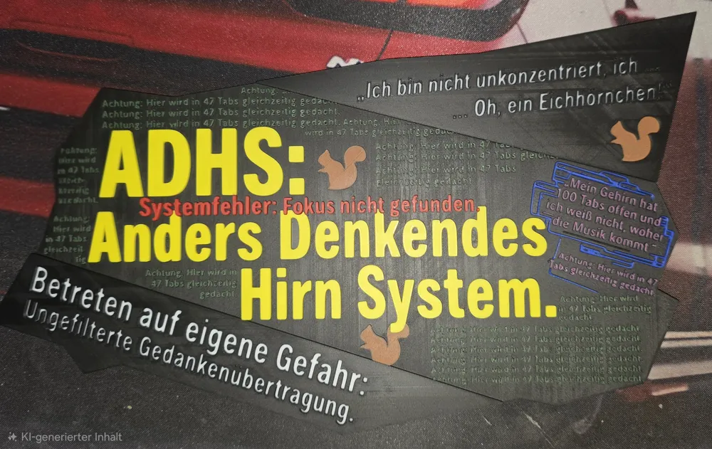 ADHS Schild / ADHD Sign - Free 3D Print Model - MakerWorld