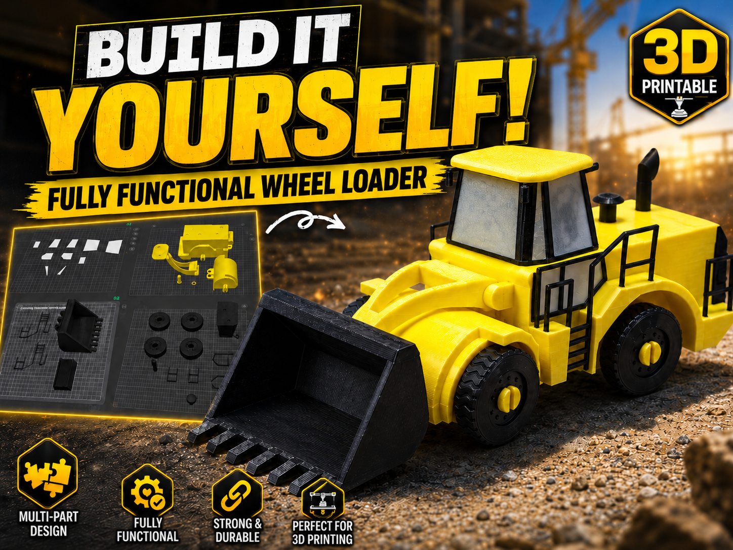 Fully Functional Wheel Loader - Multipart