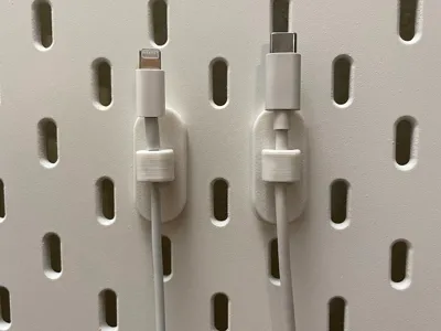 Magnetic cable holder base for Ikea Skadis