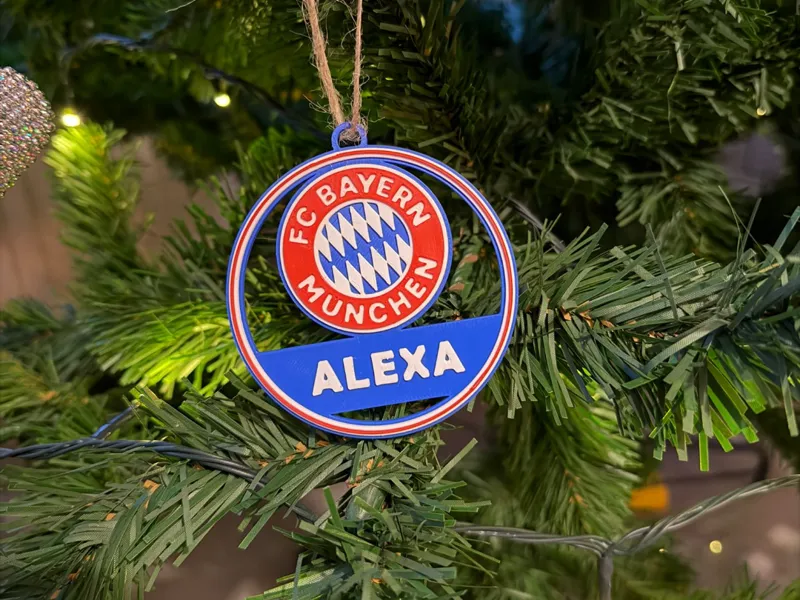 Weihnachtskugel Bayern München (Name bearbeitbar)