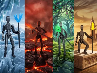 Magic Staff for Robot Dummy — 4 Variants