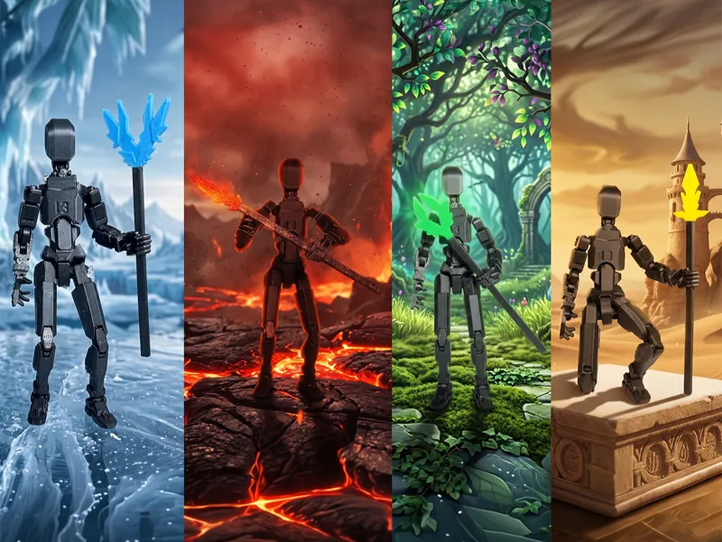 Magic Staff for Robot Dummy — 4 Variants