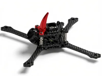 FPV 5-inch racing drone frame, battery protection pad, canopy, GPS mount, antenna mount, bullhorn shark fin