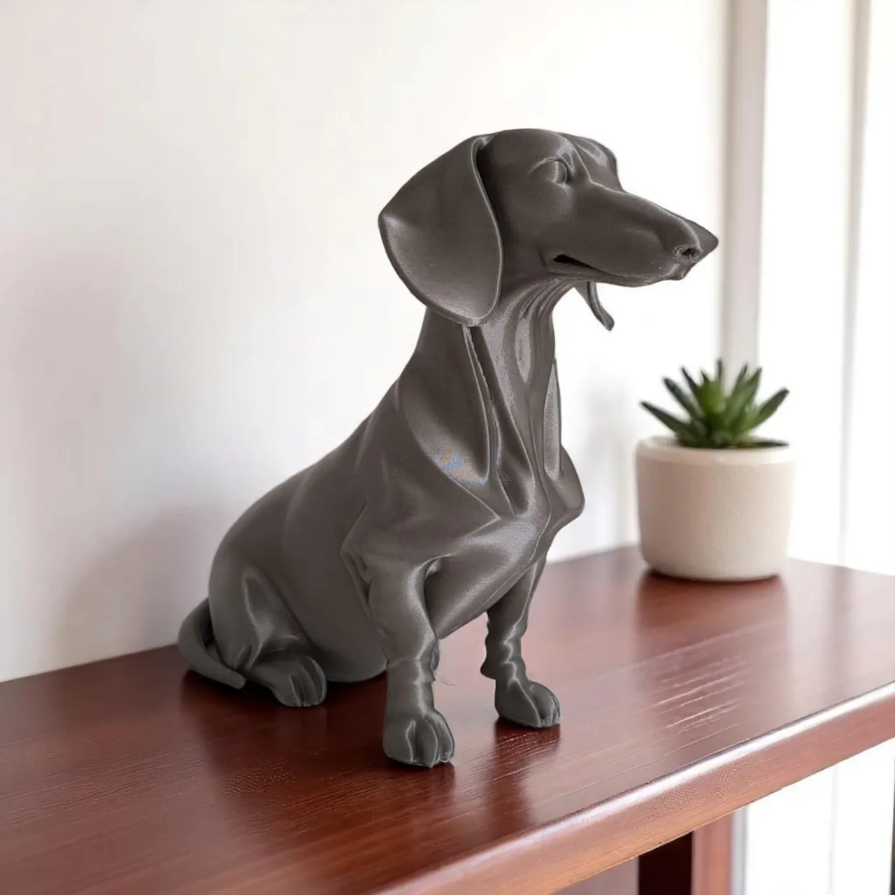 Minimalist Modern Dachshund Figure, Sculpture view 2