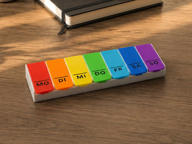 Tablettenbox 7 Tage mit Klappdeckeln