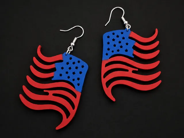 Patriotic American Flag Dangle Earrings