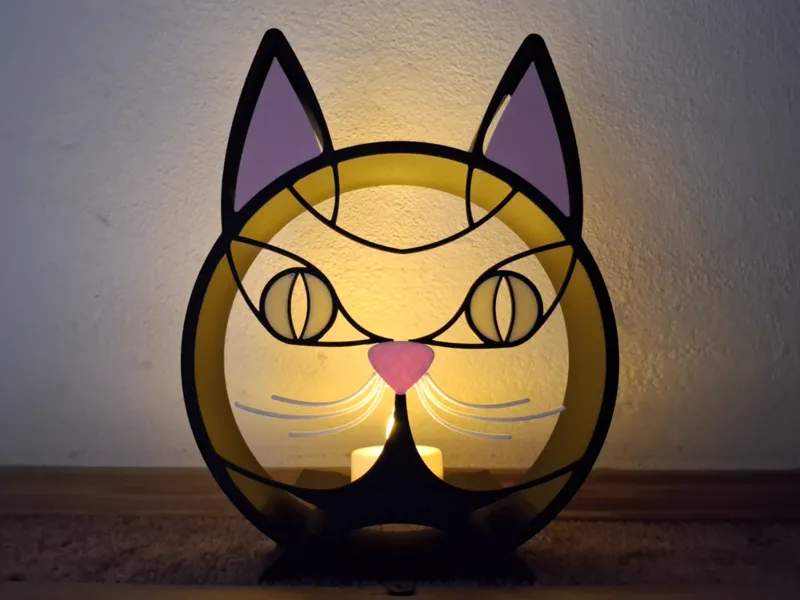 Katze Teelicht