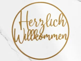 Rundes Türschild Dekoration - Herzlich Willkommen