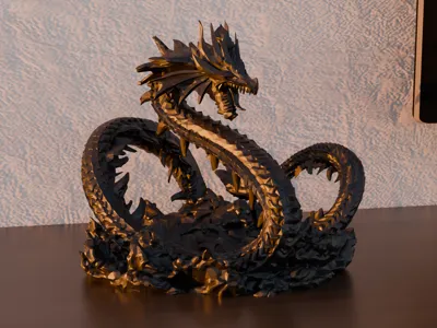 Low Poly Dragon Statue for Decor and D&D Sessions