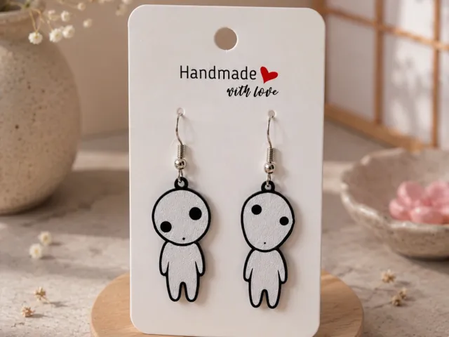 Pendientes Kodama Kawaii estudio ghibli