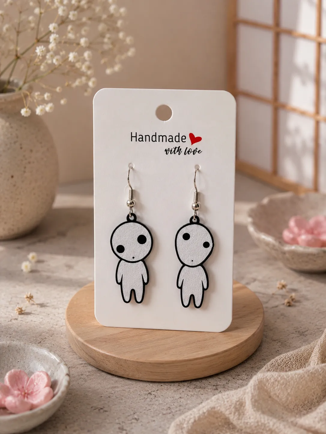 Pendientes Kodama Kawaii estudio ghibli view 2
