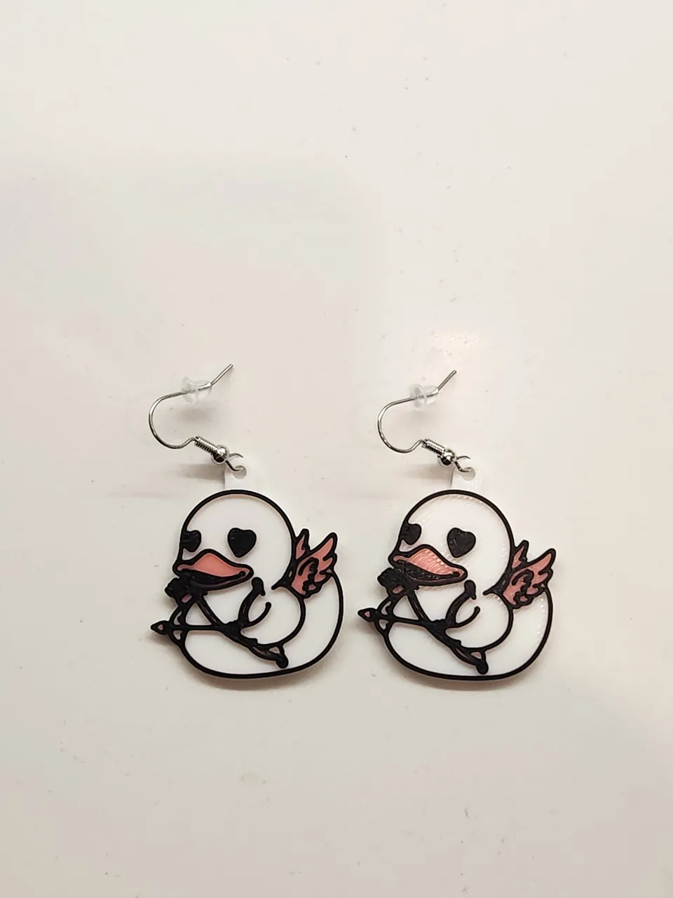 Cupid Rubber Duck Earrings view 2
